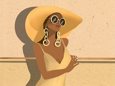 Sunny day art artist fashion illustration illustrator summer sunny woman yellow