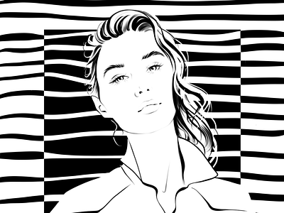 Fashion girl black and white face fashion illustration illustrator portrait portraits women