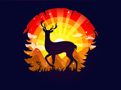Deer Landscape adobe art deer design draw illustration illustrator landscape landscape illustration logo ui ux vector