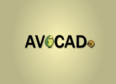 AVOCADO text 01 01 adobe art avocado design draw dribbble fruit icon illustration logo typography vector