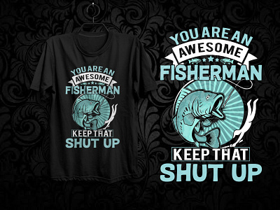 Fishing T shirt design bartender bartenders branding bulk coffee design fashion fisherman graphicdesign illustration logo shop shopify skull tee tshirt typography unique vector