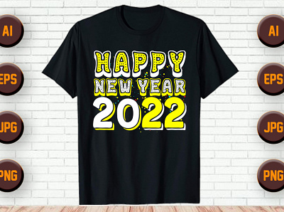 Best Selling New Year T-Shirt design branding bulk design fashion illustration merch by amazon new year 2022 tee teespring tshirt typography unique vector