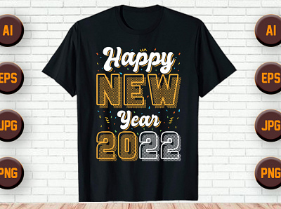 Best Selling New Year T-Shirt design branding bulk design fashion illustration merch by amazon new year 2022 tee teespring tshirt typography unique vector