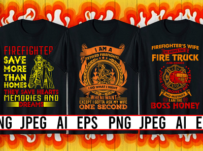 Best Selling Firefighter T-Shirt design bulk design fashion firefighter t shirt illustration logo tee tshirt typography ui unique