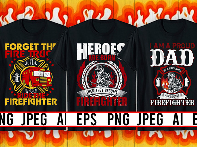 Best Selling Firefighter T-Shirt design bulk design fashion firefighter t shirt illustration logo tee tshirt typography ui unique