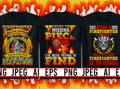 Best Selling Firefighter T-Shirt design bulk design fashion firefighter t shirt illustration logo tee tshirt typography ui unique