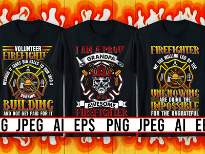 Best Selling Firefighter T-Shirt design