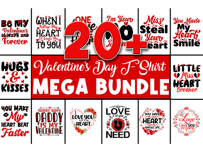 Best Valentines Day T-Shirt & Mug Design Bundle bulk design fashion illustration logo merch by amazon pod print on demand printful redbubble shopify sunfrog tee tshirt typography unique valentines day t shirt