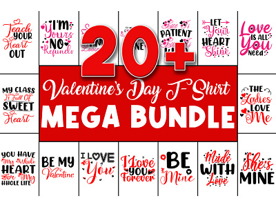 Best Valentines Day T-Shirt & Mug Design Bundle bulk design fashion illustration merch by amazon pod print on demand printful redbubble shopify sunfrog tee tshirt typography unique valentines day t shirt