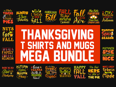 Best Thanksgiving Day T-Shirt & Mug Design Bundle bulk design fashion illustration logo merch by amazon pod print on demand printful redbubble shopify sunfrog tee thanksgiving t shirt tshirt typography unique