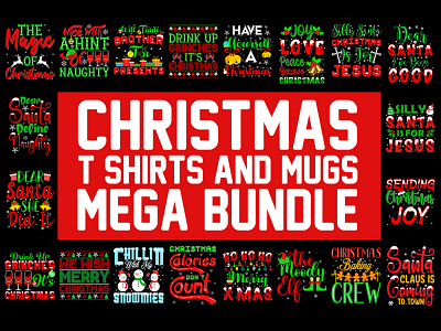 Best Christmas Day T-Shirt & Mug Design Bundle bulk christmas day t shirt design fashion illustration logo merch by amazon pod print on demand printful redbubble shopify sunfrog tee tshirt typography unique