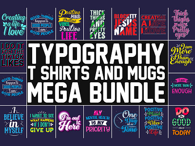 Best Typography T-Shirt & Mug Design Bundle