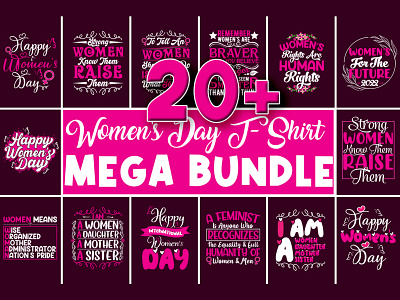 Best Women's Day T-Shirt & Mug Design Bundle bulk design fashion illustration logo merch by amazon pod print on demand printful redbubble shopify sunfrog tee tshirt typography ui unique womens day t shirt