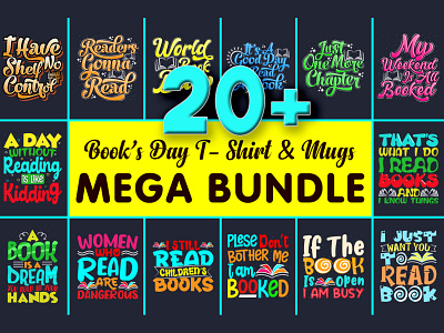 Best Books Day T-Shirt & Mug Design Bundle book t shirt bulk design fashion illustration logo merch by amazon pod print on demand printful redbubble shopify sunfrog tee tshirt typography ui unique