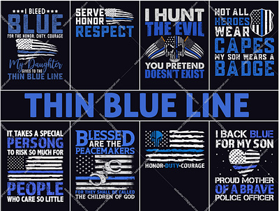 Best Thin Blue Line T-Shirt Design For A Client bulk design fashion fiverr illustration logo merch by amazon merchandise pod print on demand printful redbubble sunfrog tee teespring thin blue line tshirt typography ui unique