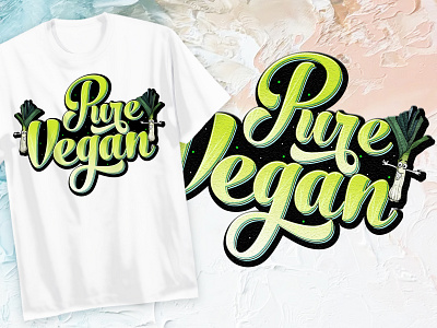 Vegan Graffiti T Shirt and Logo Design For POD