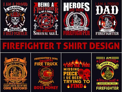 Best Firefighter T Shirt Design Bundle 2 bulk fashion firefighter firefighter t shirt fiverr illustration logo merch by amazon merch by amazon shirts merchandise pod print on demand printful redbubble sunfrog t shirt tee teespring typography vector