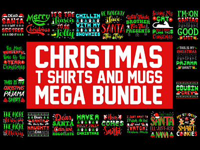 Best Christmas Day T Shirt & Mug Design Bundle 3