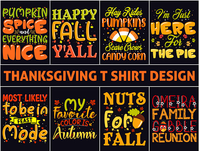 Best Fall / Thanksgiving T Shirt & Mug Design Bundle bulk design etsy fall fiverr illustration logo merch by amazon merch by amazon shirts pod print on demand printful redbubble sunfrog tee teespring thanksgiving tshirt typography vector