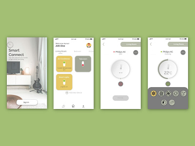 Smart Home App Concept ac app app design appliance application concept connect design home invision livingroom prototype smart smart home smarthome thermostat ui ui ux uidesign uiux