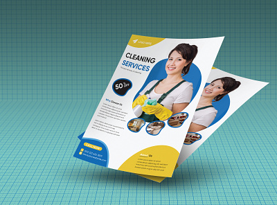 Cleaning Services A4 Size Template banner branding business flyer examples design illustration illustrator minimal social social media banner vector