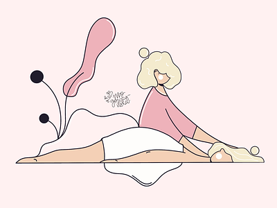 Relax time. artwork girls illustrate illustration massage relax woman