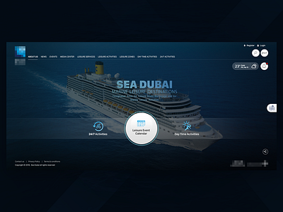 Sea Dubai full screen home page icons left menu map trade uiux web site