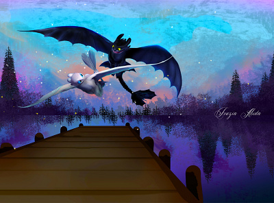 toothless anime digital art cute cute illustration digital digital art digital illustration digital paint digital painting dragon dragonfly dragons flying illustration art illustration design illustration digital illustrations manipulation manipulations painting photoshop toothless