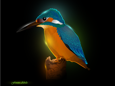 Glowing Kingfisher Illustration
