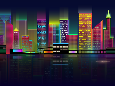 Glowing city illustration