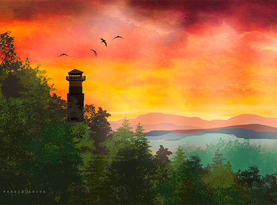 Before Sunset colorful digital art digital illustration dream