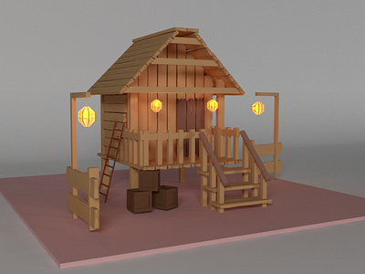 3D Miniature Wood/Tree/Forest House