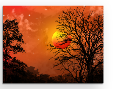 Sunset Illustration digital art digital illustration digital painting digitalart fouzia abida illustraion illustration illustration art orange illustration sunset illustration