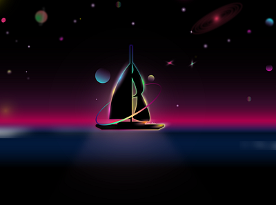 Galaxy boat illustration animation digital art digital illustration digital painting illustration illustration art motion graphics