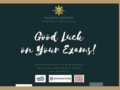 Filipino Society Good Luck Exam Poster