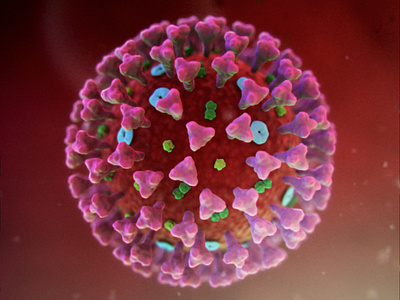Coronavirus 3D render corona render virus