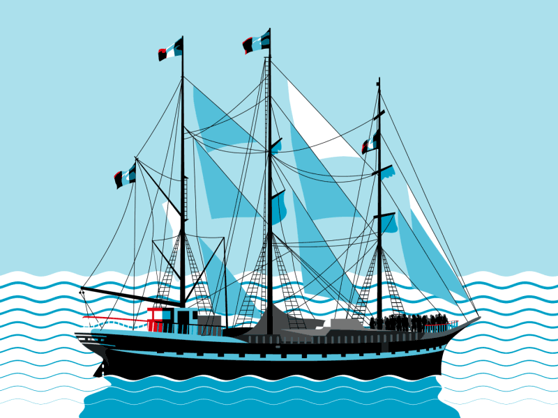 clipart of waving flags on ships