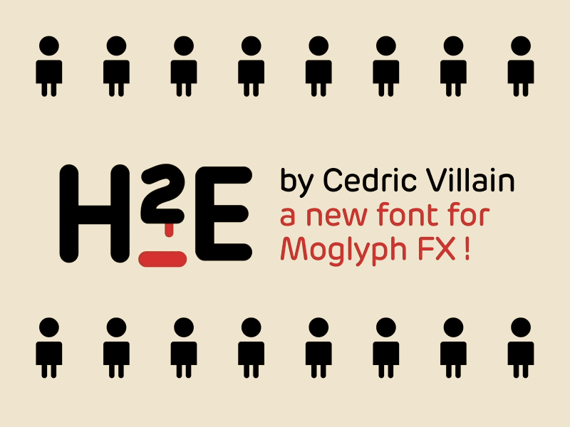 "H2E_byCedricVillain" new Moglyph Font ! after effects animation font glyph icons procedural promo set tool