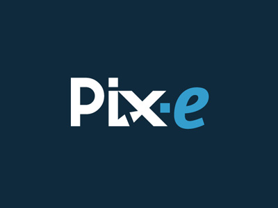 Pix-e - Multimedia arrow branding cursor developpement fremox logo multimedia negative space