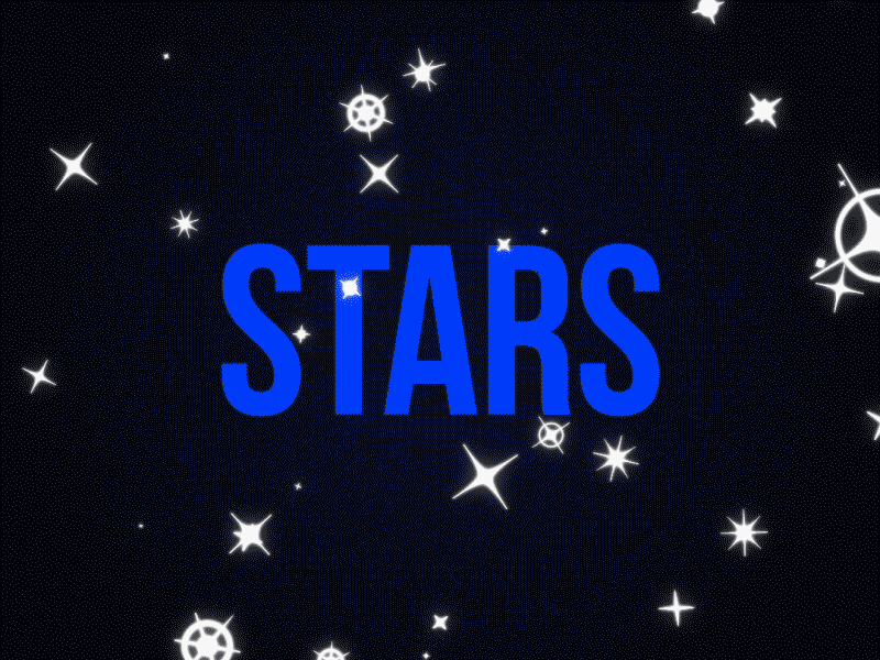 Moglyph_Particles new font - STARS example after effects animation font script