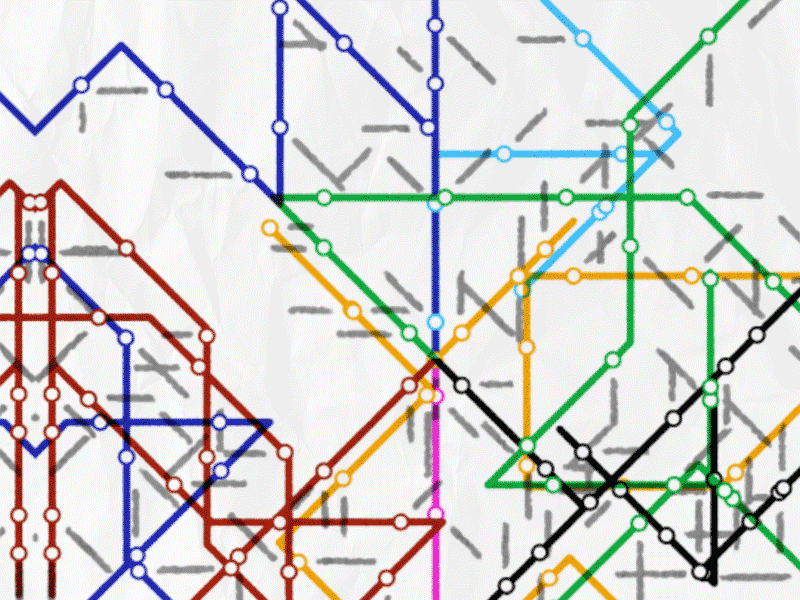 Motiontober2022 | Days 17 & 19 | "Map" + "Lines" 2d after effects animation generative lines map metro paper plan random script stopmotion tool underground vector
