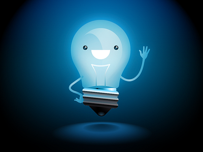 Lightbulb Mascot blue bulb cute illustration kawai light mascot vector