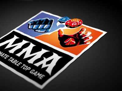MMA table top game Logo arts boardgame dice fight game logo martial mixed mma