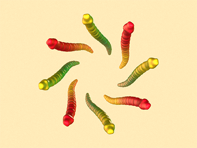 Jelly Snakes 3d animation candy gif jello jelly loop snakes sweet tentacles