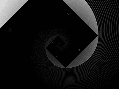 Fibonacci Infinite Spiral after effects black and white fibonnaci geometry loop rotation spiral zoom