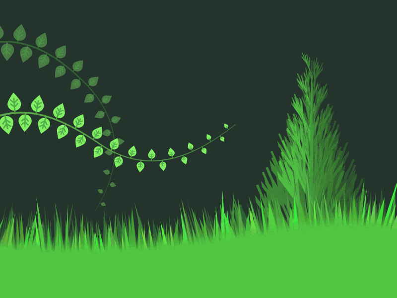 Landscape creatd and animated with just... Text ! 2d after effects animation experiment foliage glyph grass procedural text tree