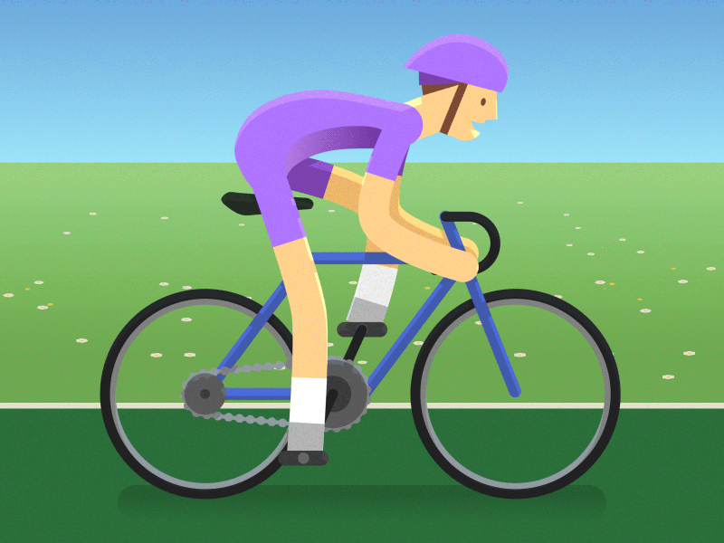 Bike animation loop 2d after effects bike character cycle llop race road rubberhoze