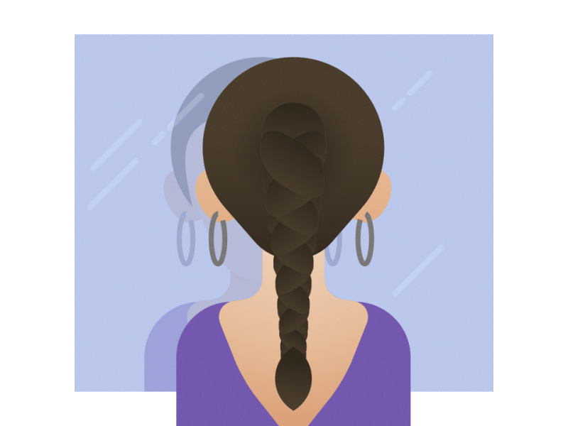 Braided Hairs animation test 2d after effects animation back character experiment hairs mirror swing tool