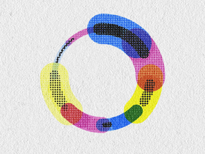 OUROBOROS 2 script test- Printed inked circle loader after effects animation circle cmyk experiment ink ourobors print script strokes