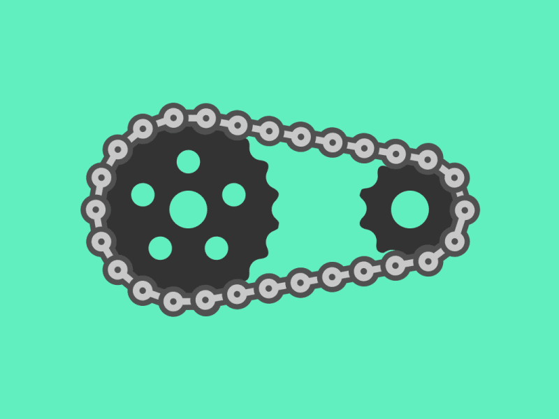 Bike Chain - Loop after effects animated bike chain cogwheels expression mail rotation tool
